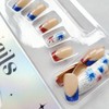 24Pcs Independence Day French Tip Press on Nails Short Square