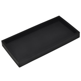 DNC DNC 7.9" Small Silicone Bathroom Counter Tray, Vanity Tray, Kitchen Sink Soap Tray for Dish Holder Dispenser Countertop Toilet Tank Desk Organizer Black