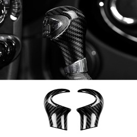 AIRSPEED Carbon Fiber Gear Shift Knob Cover Cover Shifter Handle Head Sticker Interior Trim for Mini Cooper R55 R56 R57 LCI R58 R59 R60 R61 Accessories (Black)