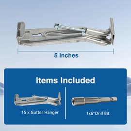 30-Piece Gutters Concealed 5 in. (12.7 cm Approx.) with Pre-Inserted Rustproof Screws, Heavy Duty Rain Gutter Bracket Fastener with Clip for K-Type Aluminum Gutters (30)