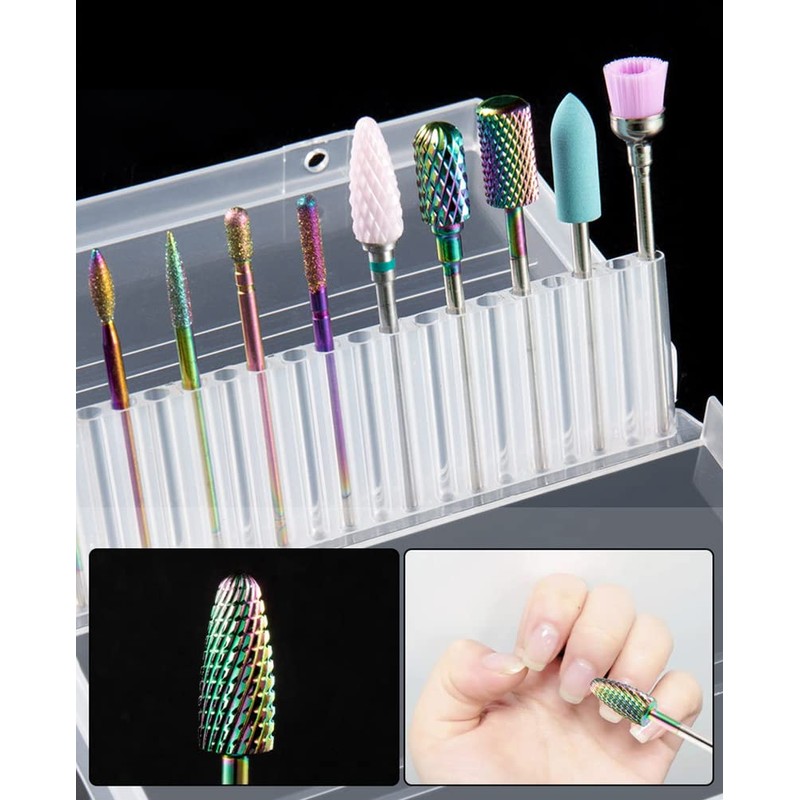 MUEYAN 31 pcs Nail Drill Bits Set with 210 Pieces
