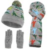 NATUST Hat Scarf Glove Sets for Boys Dinosaur Winter Hat