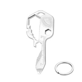 24 in 1 Multi-Tool Key Shaped Pocket Keychain Bottle Opener Wrench Ruler Tools