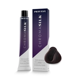 PRAVANA ChromaSilk Natural Tinte en Crema 4N Brown 90 ml, Tinte para Cabello Permanente, 100% Cobertura de Canas, Color Intenso y Vibrante, Aporta Brillo, Sedosidad y Color Duradero