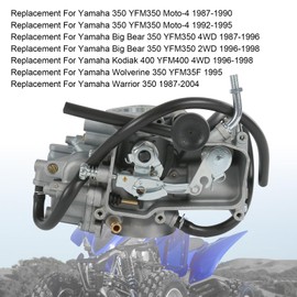 RUIANOMG Carburetor Replacement For Replacement For Yamaha YFM350 Moto-4 1987-1990 1992-1995, Big Bear 350 1987-1998, Kodiak 400 YFM400 1996-1998