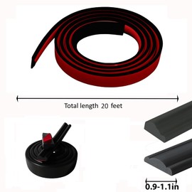 Matte Black Flexible TPE Peel and Stick Wall Trim, 20FT Self Adhesive Decorative Molding Strip for Walls & Doors, Waterproof Removable Trim, DIY No-Tools Installation