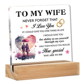 Gifts for Wife, Romantic Gifts for Wife Christmas Birthday Valentine's Day Wedding, to My Wife Clear Acrylic Sign for Home, 4 x 4 Inches