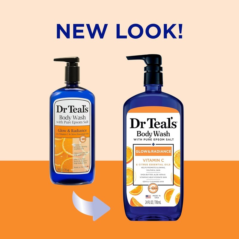 Body Wash with Pure Epsom Salt, Glow & Radiance, Vitamin