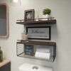 WOPITUES Floating Shelves for Bathroom Wall Decor Sign, Bathroom Organizers