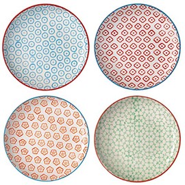 Bloomingville Ceramic 6.25'' Bread & Butter Plates Emma, Set of 4 Styles, stoneware