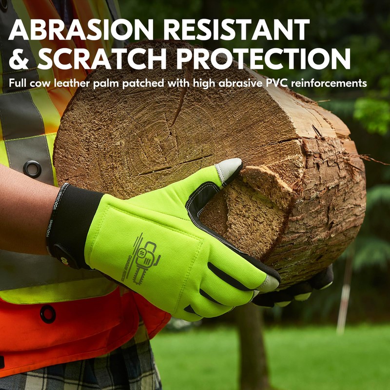 Vgo... Chainsaw Gloves 12-Layer Protection on Both Hands in Cowhide,