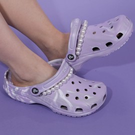 2 Pcs Shoe Charms Shoe Accessories, 2 Pcs Shoe Chains Pearl Shoe Decoration Charms for Girls Women - Style 1