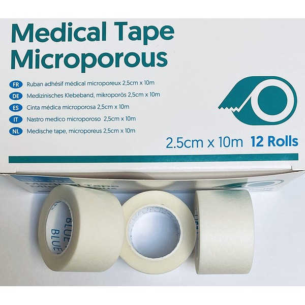 Box of 12 Rolls 2.5cm x 10m MICROPOROUS Surgical Tape