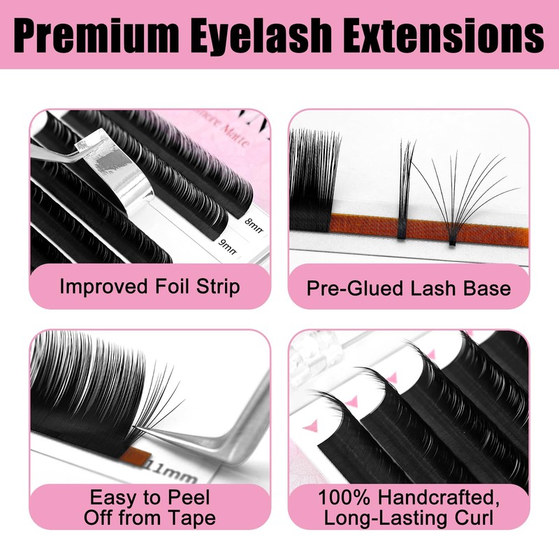 Cashmere Lash Extensions UC Curl 0.07 thickness 8-15mm Volume Eyelash