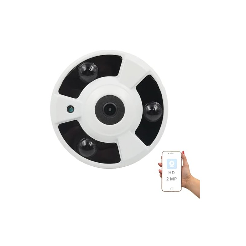 Clicklife Cámara de Seguridad Ojo de Pez Wi-Fi Panorámica 360