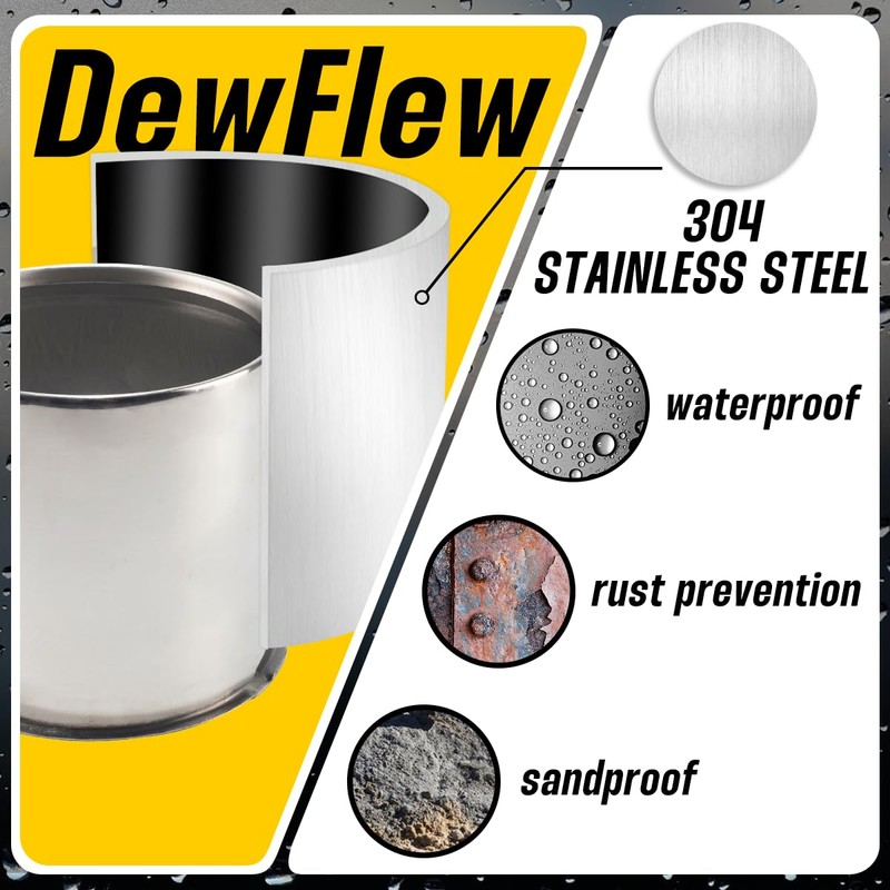 DewFlew 2Pcs 5.15" Push Through Wheel Center Caps Stainless Trailer