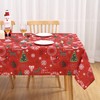 Hapterouse Christmas Tablecloth Rectangle Xmas Table Cover Waterproof Polyester Tablecloth