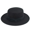 Wide Brim Wool Felt Flat Top Fedora Hat for Women