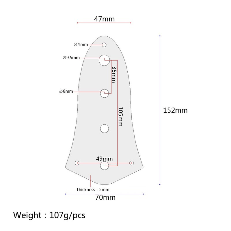 Alnicov Control Plate for Jazz Bass Guitar, Jazz Switch Control