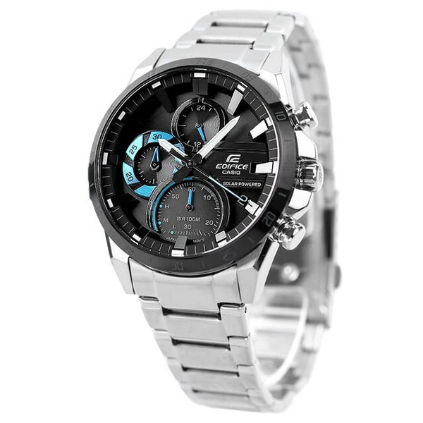 Casio EQS-940DB-1B Solar Men's Watch, Black, Bracelet Type
