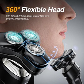 3-in-1 Electric Shaver/Trimmer for Men - Beard, Face, Head & Body Razor with Nose Hair Clipper, Rechargeable Wet/Dry Use, RX50 Series