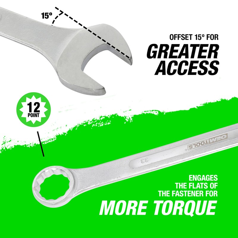 OEMTOOLS 22130 33mm Jumbo Combination Wrench, Combination Wrench Set Jumbo,