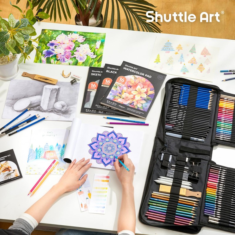 Shuttle Art 116 PCS Drawing Kit, Professional Drawing Supplies with