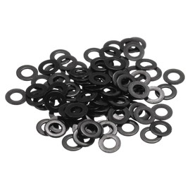 sourcing map 100 Pcs M2 Black Flat Washers, 4.5mm Outer Diameter, 304 Stainless Steel Metal Washer for Screws Bolts