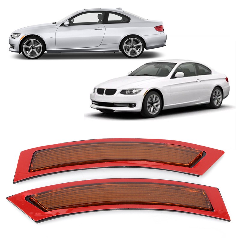 2pcs Plastic Car Front Bumper Reflector Lights Side Marker Lamp