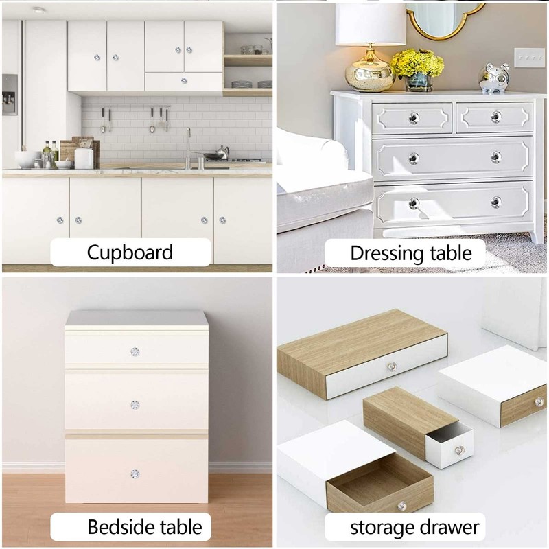 JIIDAA 6 PCS Cabinet Knobs with 2 Sizes Screws, 30mm