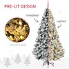 HOMCOM 6ft Tall Prelit Artificial Christmas Tree Holiday Décor with