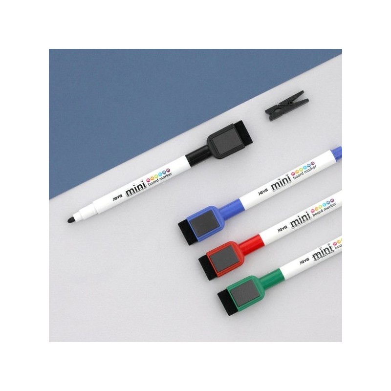 Java Magnetic Eraser Mini Whiteboard Marker x 12-Piece Set (1.5mm)