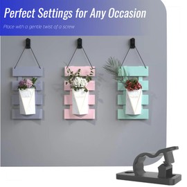 AFFAVON 60Pack Outdoor String Light Clips Screw-in Hooks,Weatherproof Cable Hangers and Clips for Hanging Fairy Lights for Christmas, Festival,Patio, and Fence Decorations