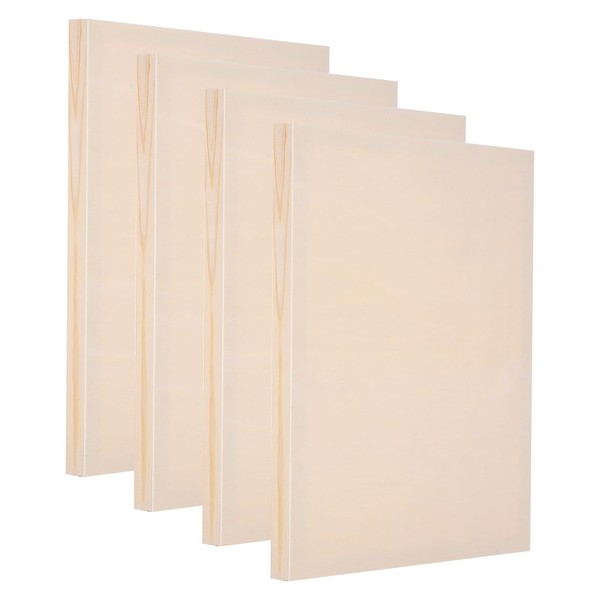 PATIKIL 12 x 10 Inch Wood Panel Board, 4 Pack