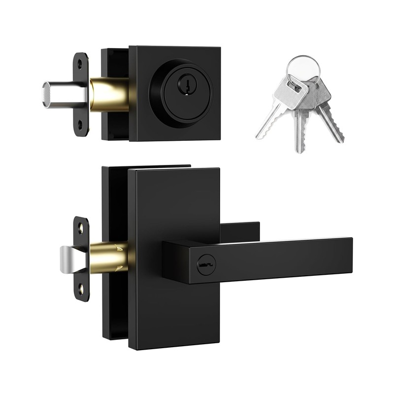 Newlaking Exterior Door Handle with Single Cylinder Deadbolt Lock