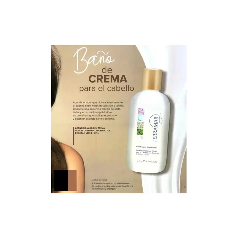 Acondicionador En Crema Para Cabello Con Seda Terramar 235g