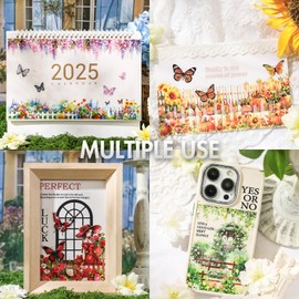 OKUPAN Fence Garden Flower Stickers for Scrapbooking – 60PCS Transparent Long Border Floral Stickers for Adults, Junk Journals, Card Making, Journaling, DIY, Waterproof