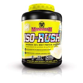 Mammoth Iso-Rush, Premium Whey Protein Isolate, Fast-Digesting, Hormone Free, Cross Flow Micro-Filtered (CFM), Sugar Free, Bioactive, Lactose Free, Gluten Free 5 LB (Vanilla Ice Cream)