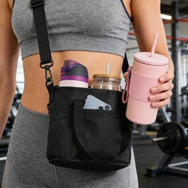 Genérico Bolsas de Bebida Familiar con 4 Compartimentos, Soporte Aislado para Bebidas, múltiples Vasos con Correa Ajustable, para Viajes, Deportes y excursiones Familiares