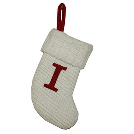 Wondershop Christmas Knit Mini Stocking Monogram Letter I Winter White Measures 7