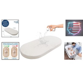 Unbranded Oval Bassinet Mattress with Removable Cover - 12''x26'' Safety Assured