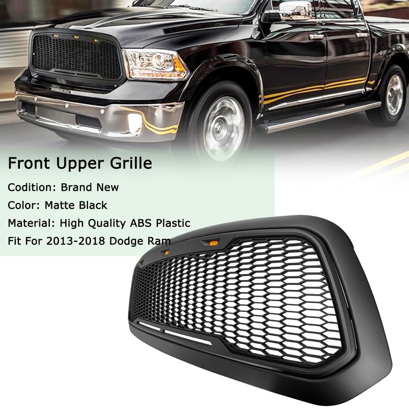 MATMACRO Grille Front Bumper Honeycomb Grill For 2013-2018 Dodge Ram