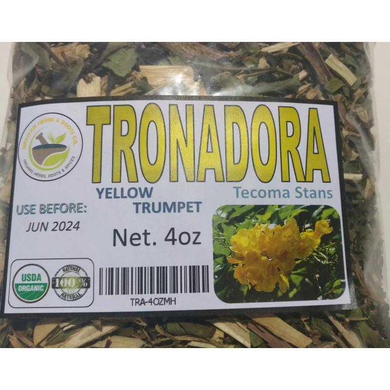 Mexican Herbs 4oz Tronadora (yellow elder/bell),Diabetina, retama, tecoma stans, Tronadora
