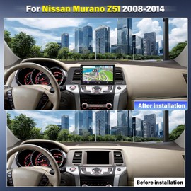 4G+64G Car Stereo for Nissan Murano Z51 2008-2014 w/Wireless Carplay & Android Auto, 9 Inch IPS Touch Screen Android 13 Double Din Car Audio Receiver GPS Navigation Bluetooth SWC BT Backup Camera Mic