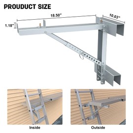 2025 Upgraded Adjustable Ladder Jacks 2 Pack for Scaffolding Platform, Two-Rung Short Body Extension Ladder Jack Scaffold Bracket, Silver Ladder Platform Accessories Ladder Jack Part for Working Stage