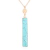RIAH FASHION Bohemian Natural Stone Geometric Pendant Long Necklace -
