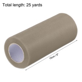 MECCANIXITY 6 Inch 25 Yards Tulle Ribbon Rolls Pastel Netting Fabric Net Cloth for Gift Wrapping Christmas Wedding DIY Crafts, Light Grey