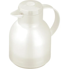 Emsa Samba 504687 Insulated Jug, 1 Litre, Quick Press Closure, 100% Leak-Proof, 12 Hours Hot, 24 Hours Cold – Translucent White, Plastic