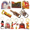 12 London Souvenir Magnets Keyring - Union Jack Magnet Key