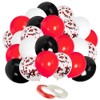 MEMOVAN 62pcs Black Red Confetti Balloons, 12 inch Black Red
